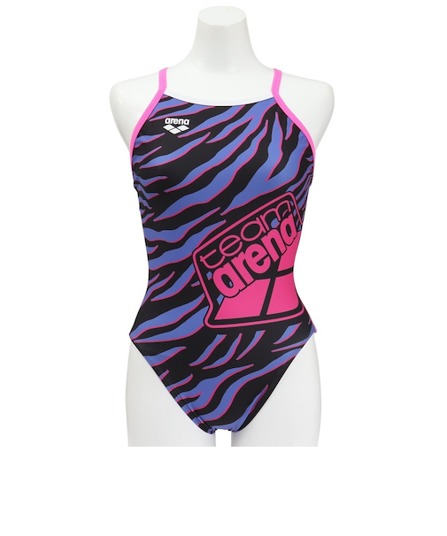 アリーナ(ARENA)競泳水着 水泳 トレーニングワンピース 黒×紫 S-LLサイズ AS5SWM03L BKPP