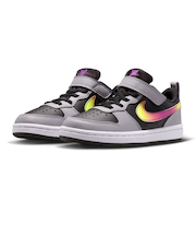 ナイキ(NIKE)ジュニアスニーカー ボーイズ スポーツシューズ コート ボロー LOW リクラフト PS ブラック グレー IO6966-001