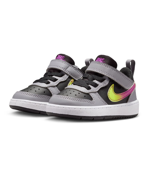 ナイキ（NIKE）ジュニアスニーカー ボーイズ スポーツシューズ コート ボロー LOW リクラフト TD ブラック グレー IO6964-001