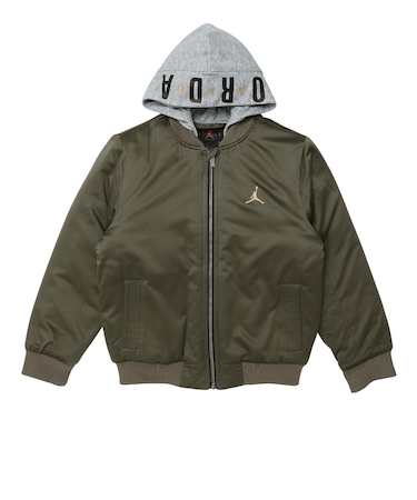 ジュニア ジョーダン アウター ビッグロゴ フーデッド ボンバー 95D647-E6F