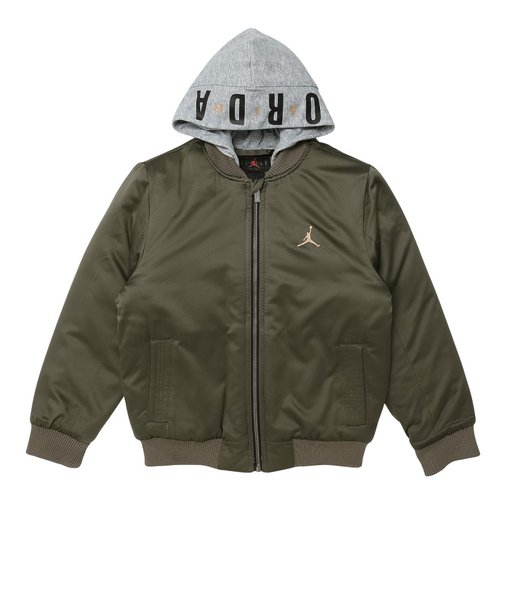 ジュニア ジョーダン アウター ビッグロゴ フーデッド ボンバー 95D647-E6F