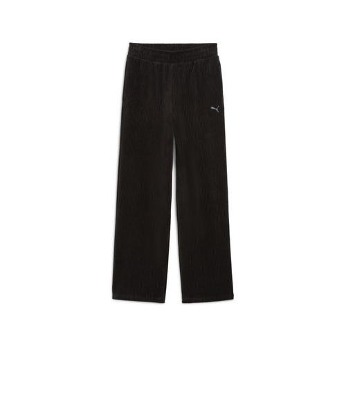 プーマ（PUMA）ESS ELEVATED ベロア リブ ストレート レッグパンツ