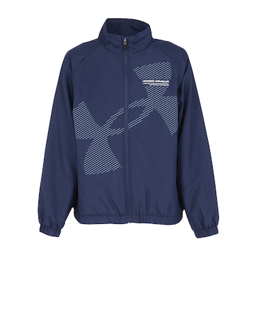 アンダーアーマー(UNDER ARMOUR)ボーイズ トリコット ラインド スーパービッグロゴ フルジップ ジャケット 6007820 403