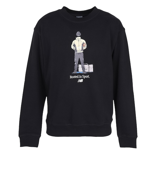 ニューバランス（new balance）QTMフットボールルーテッドイン スポーツクルー スウェットシャツ MT53680BK