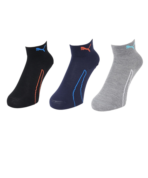 プーマ(PUMA)靴下 ジュニア ロゴ クォーター丈 ソックス 3足組 19.0-23.0cm 4293403-02 3色セット 子供用