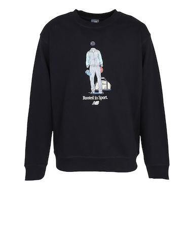 ニューバランス（new balance）QTMバスケットボールルーテッドイン スポーツクルー スウェットシャツ MT53679BK