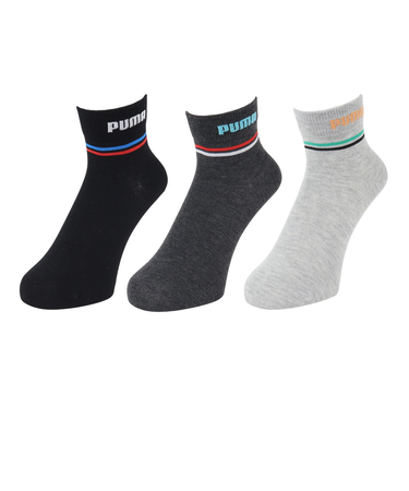 プーマ（PUMA）靴下 ジュニア ライン クォーター丈 ソックス 3足組 19センチ 21センチ 23センチ 4293402-02 運動 スポーツ 新調