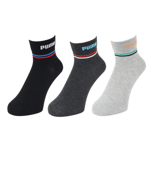 プーマ（PUMA）靴下 ジュニア ライン クォーター丈 ソックス 3足組 19センチ 21センチ 23センチ 4293402-02 運動 スポーツ 新調