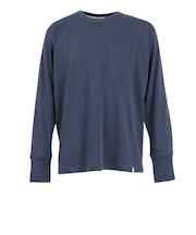 エルケクス(ELKEX)無地 ソフト クルー 長袖Tシャツ EKM5FA0001 BLU