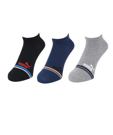 プーマ（PUMA）靴下 ライン スニーカーソックス 3足組 23.0cm 3563217-02 3色セット