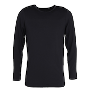 クー(Coo.)DS 長袖クルーネック シャツ 黒 ブラック S-3Lサイズ 891CO5GC0009 BLK 軽量 軽い 裏起毛 保温