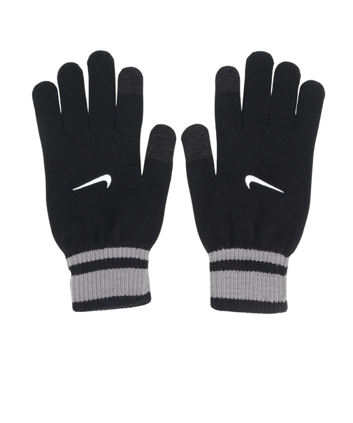 ナイキ（NIKE）手袋 ニット テック&グリップ グローブ グラフィック 3.0 両手用 黒×グレー S-Mサイズ CW1043-088 防寒 グリップ付き