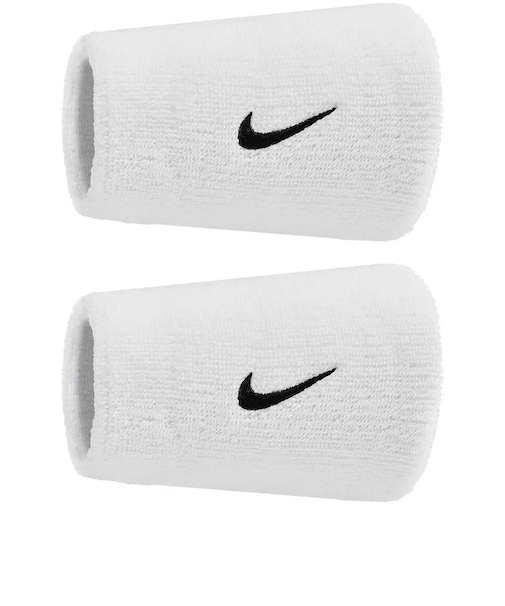 ナイキ（NIKE）スウッシュ クラシック ダブルワイド リストバンド 2P ホワイト×ブラック BN4000-101