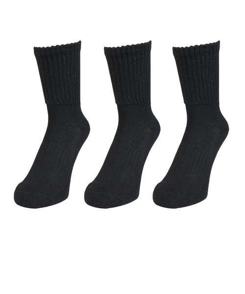 クー（Coo.）ヒートクロス クルーソックス 3足組 ゆったり