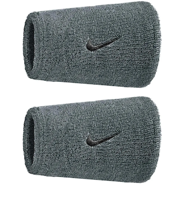 ナイキ（NIKE）スウッシュ クラシック ダブルワイド リストバンド 2P グレー 灰色 BN4000-005