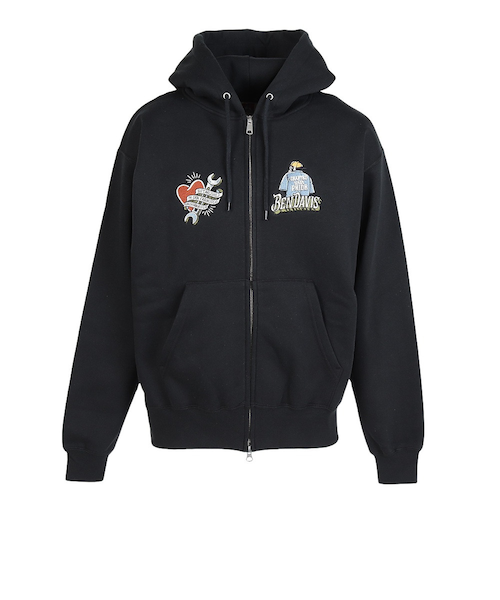 ベンデイビス（BEN DAVIS）バック刺繍ジップパーカー 25780053-BLK