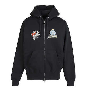 ベンデイビス（BEN DAVIS）バック刺繍ジップパーカー 25780053-BLK