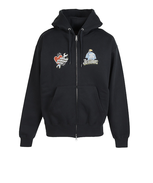 ベンデイビス（BEN DAVIS）バック刺繍ジップパーカー 25780053-BLK