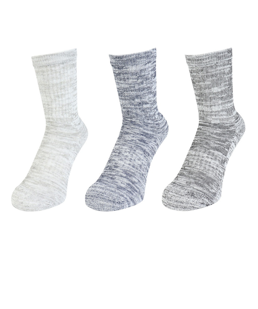 クー（Coo.）ヒートクロス クルーソックス 3足組 895CO5GSA0068 GRY