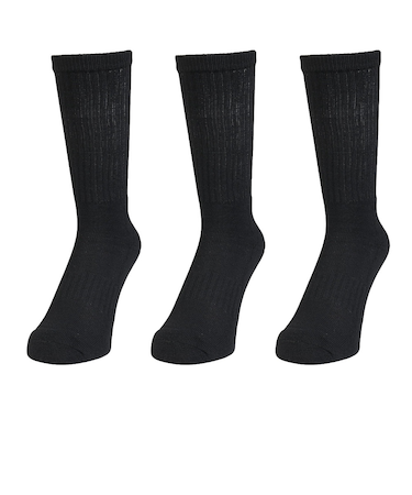 クー（Coo.）ヒートクロス ロングソックス 3足組 894CO5GSA0120 BLK