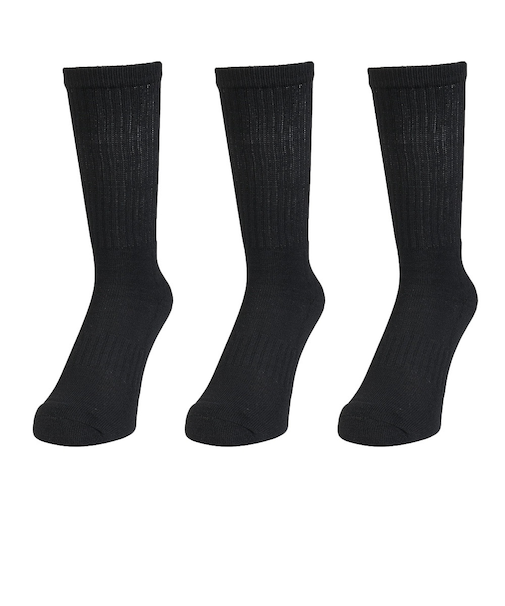 クー（Coo.）ヒートクロス ロングソックス 3足組 894CO5GSA0120 BLK