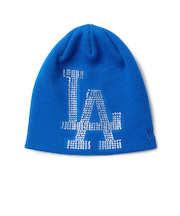 ニューエラ（NEW ERA）ニットキャップ ベーシック ビーニー Rhinestone ラインストーン ビッグロゴ ロサンゼルス・ドジャース 14670027