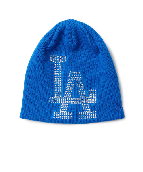 ニューエラ（NEW ERA）ニットキャップ ベーシック ビーニー Rhinestone ラインストーン ビッグロゴ ロサンゼルス・ドジャース 14670027