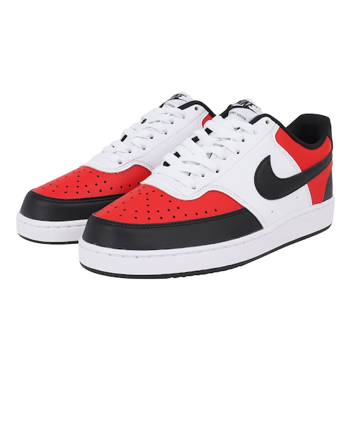 ナイキ(NIKE)スニーカー スポーツシューズ コート ビジョン LO ホワイト レッド IO9112-657 スポーツ カジュアル シューズ