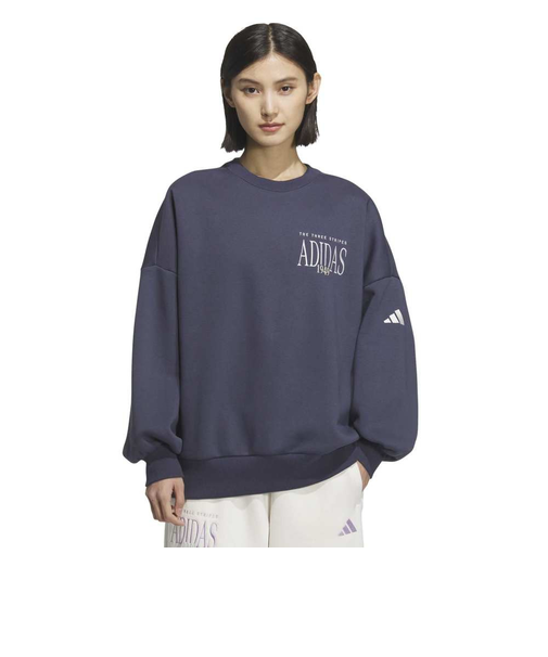 アディダス(adidas)バービージ ルーズフィット フリース クルーネック スウェットシャツ TA374-KA0971