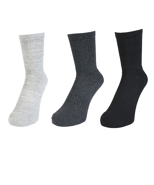 クー（Coo.）ヒートクロス クルーソックス 3足組 894CO5GSA0080 CGRY