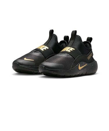 ナイキ（NIKE）ジュニアスニーカー スポーツシューズ フレックス ランナー 4 ブラック ゴールド IM6736-001 カジュアル シューズ