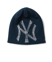 ニューエラ(NEW ERA)ニットキャップ ベーシック ビーニー Rhinestone ラインストーン ビッグロゴ ニューヨーク・ヤンキース 14670025