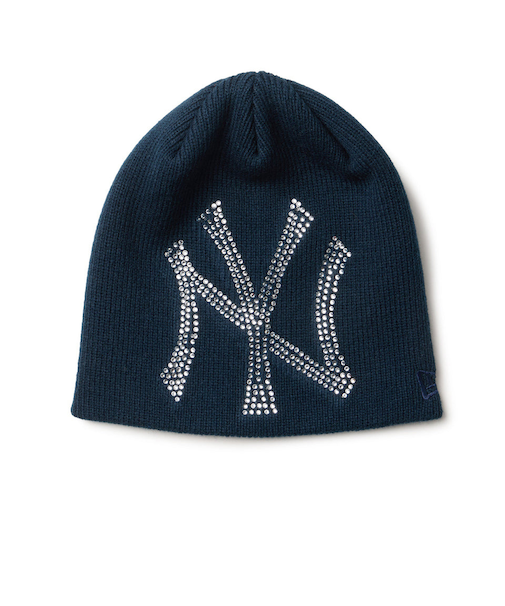 ニューエラ（NEW ERA）ニットキャップ ベーシック ビーニー Rhinestone ラインストーン ビッグロゴ ニューヨーク・ヤンキース 14670025