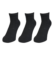 クー（Coo.）靴下 ヒートクロス アンクルソックス 3足組 895CO5GSA0067 BLK