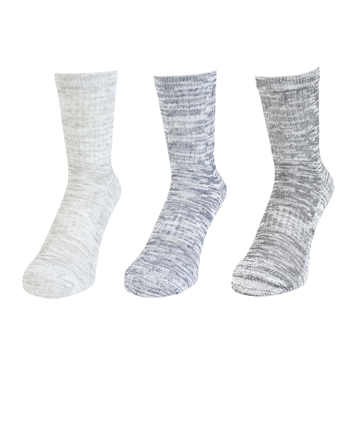 クー（Coo.）ヒートクロス クルーソックス 3足組 894CO5GSA0078 GRY