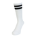 クー（Coo.）靴下 クルーライン ソックス 1足組 ホワイト×ネイビー 25～28センチ 894CO5GSA0089 WHT