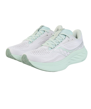 サッカニー(SAUCONY)ランニングシューズ ジョギングシューズ ライド 18 ホワイト グリーン S11000-221 FOG/MIST スニーカー