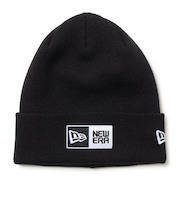ニューエラ（NEW ERA）帽子 ニットキャップ ベーシック カフニット ボックスロゴ エンブロイダリー 黒 ブラック 14670106
