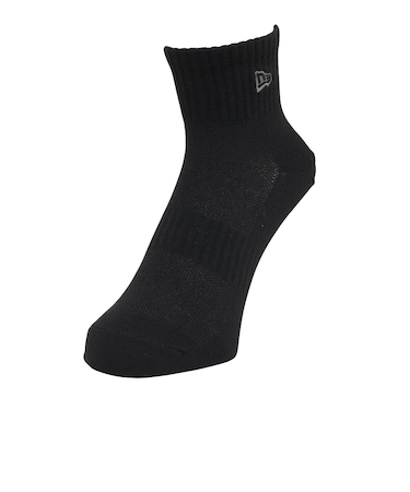 ニューエラ(NEW ERA)靴下 スニーカー丈 ソックス BLACK/CH 黒 14886686 抗菌 防臭