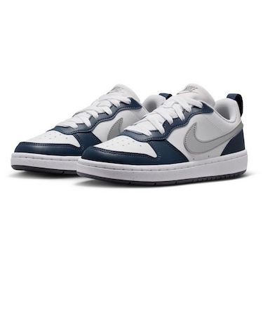 ナイキ（NIKE）ジュニアスニーカー ボーイズ スポーツシューズ コート ボロー LOW リクラフト GS ホワイト ネイビー DV5456-135