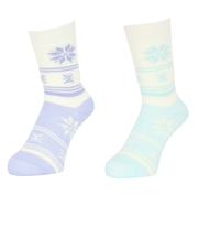 クー（Coo.）ミドルソックス ヒートクロス 二重編み 雪 2足組 895CO5GSA0102 PUL