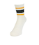 クー（Coo.）靴下 クルーライン ソックス 1足組 ホワイト×イエロー 22～25センチ 895CO5GSA0085 OWHT