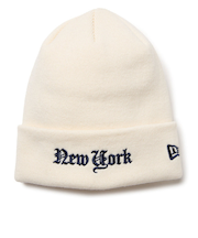ニューエラ（NEW ERA）帽子 ニットキャップ ベーシック カフニット オールドロゴ オフホワイト 白 14670062