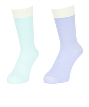 クー(Coo.)ミドルソックス ヒートクロス 二重編み 2足組 895CO5GSA0100 PUL