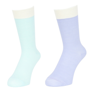 クー（Coo.）ミドルソックス ヒートクロス 二重編み 2足組 895CO5GSA0100 PUL