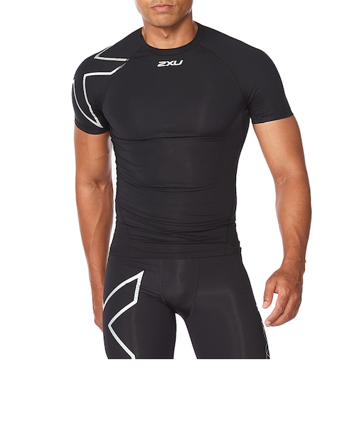 ツー・タイムズ・ユー(2XU)PWXコンプレッション ショートスリーブトップ MA6399A-BLK/SIL