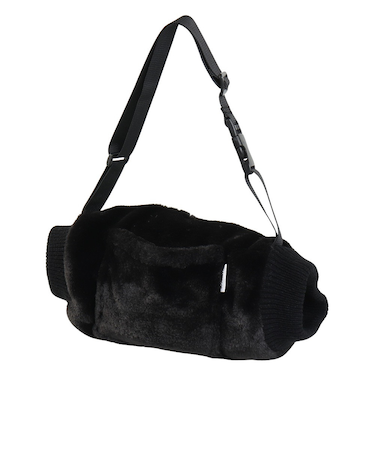 ウエストポーチ型 ハンドウォーマー 黒 QF25F001 BLK スマホ収納 カイロポケット付き 防寒