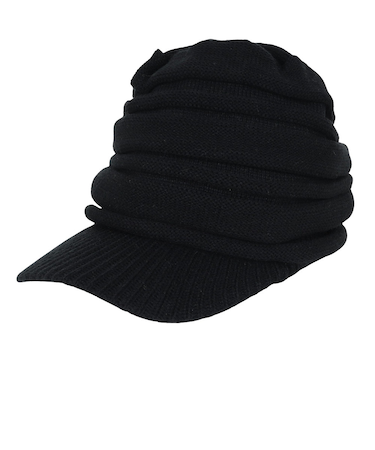 クー（Coo.）帽子 ニットキャスケット 黒 ブラック 897CO5ST0025 BLK