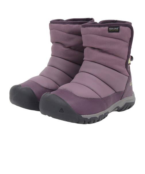 キーン（KEEN）ビッグキッズ パフライダー ウォータープルーフ 防水 ウインターブーツ パープル 1029470