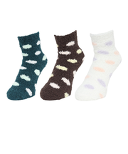 クー（Coo.）ミドルソックス モコモコ 3足組 895CO5GSA0126 BRN